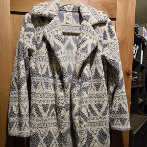 Billabong Women's Gray and Cream Teddy Coat
